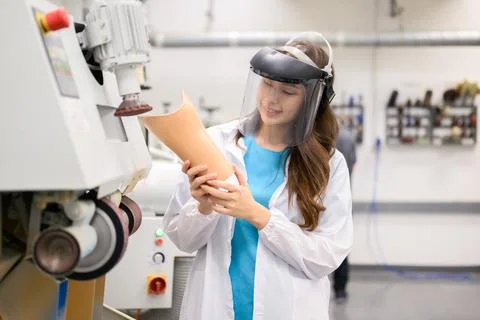 Technician making prosthetic device using grinder to smooth socket 스톡 사진