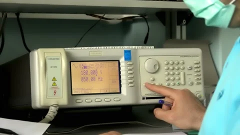 Technician measuring voltage. Stock Footage 155597460