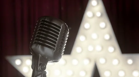 Technician Preparing Stage Microphones to the Show Stock Footage 58643467