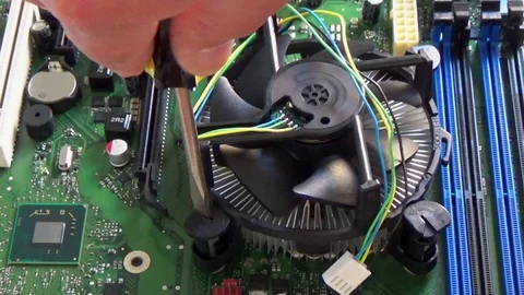 Technician Remove Cpu Microprocessor From A Motherboard Socket Stock-Footage 102653777