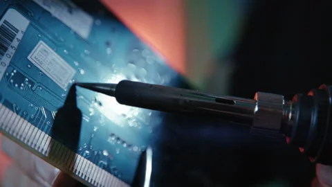 Technician Removing Components From Chip in Container Lab Stock Footage 341661077