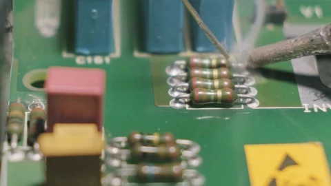 Technician repairing computer components. Close-up. Stock Footage 124331565