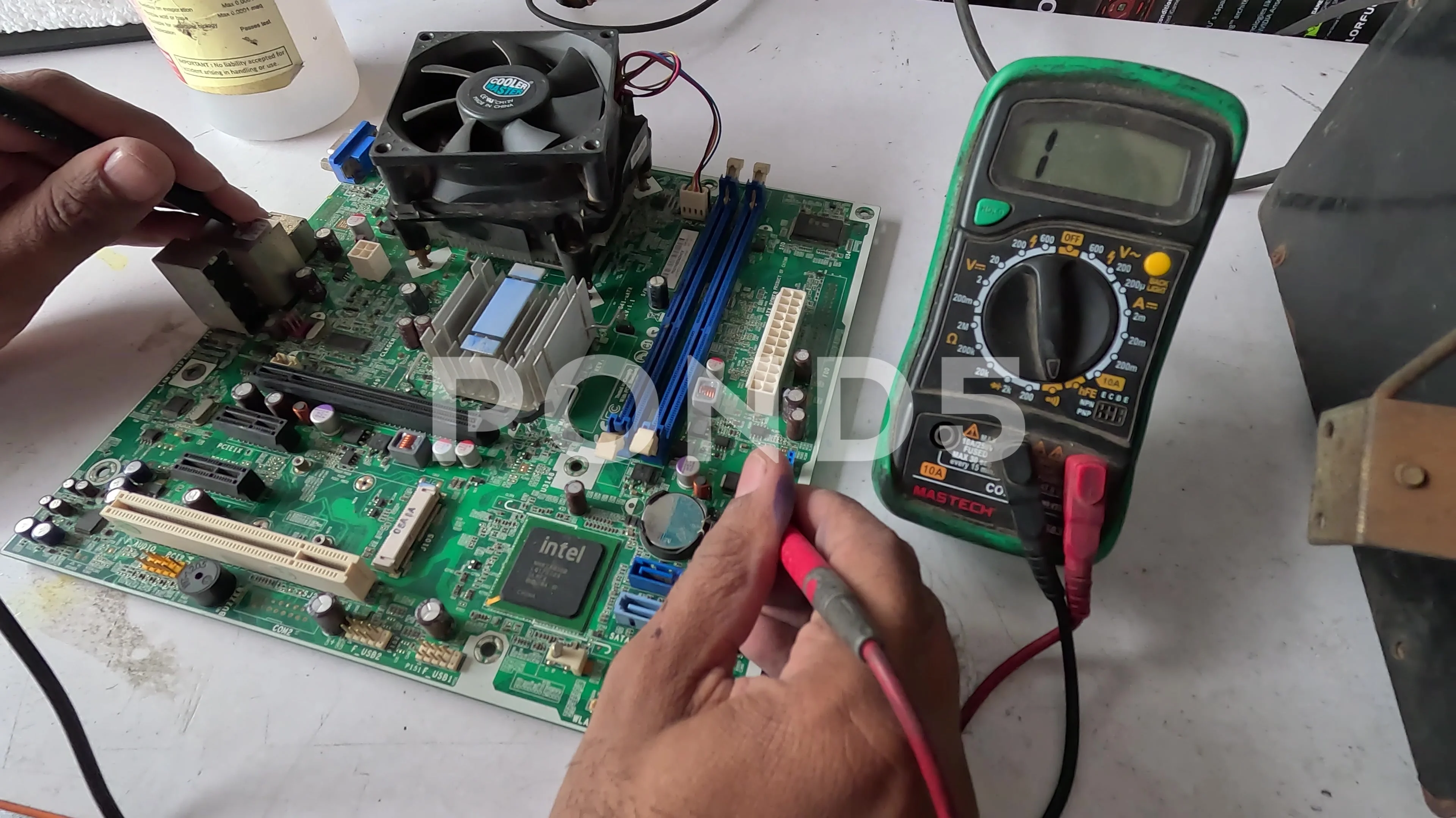 technician is repairing a damaged Stock Video Pond5