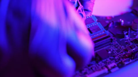 Technician repairs computer hardware technology concept Stock Footage 336114150