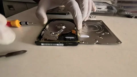 Technician is restoring the hard disk Stock Footage 247818011