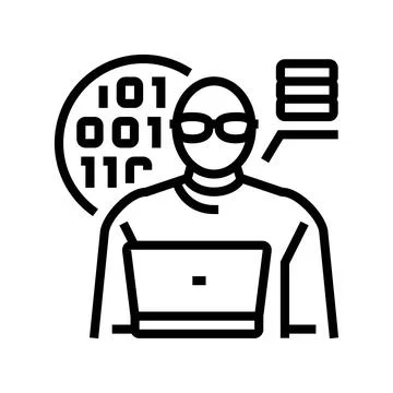 Technician scientist worker line icon vector illustration Illustrazione stock