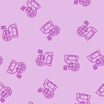 Technician scientist worker line seamless pattern Illustrazione stock