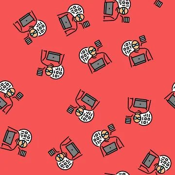 Technician scientist worker vector seamless pattern 스톡 일러스트