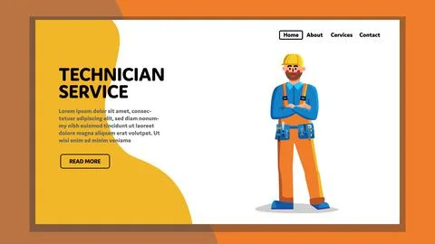 Technician Service Worker Technical Support Vector illustration Stock Illustration