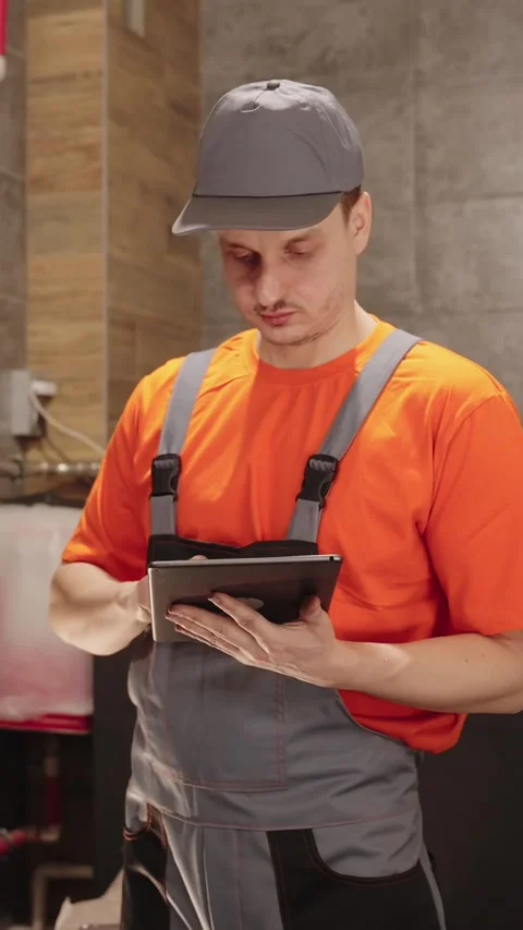 Technician Showing Thumbs Up After Successful Heating Inspection Stock Footage 330858877