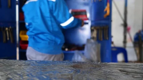 Technician Storing Spanner in Tool Cabinet After Use 库存影片 297919722