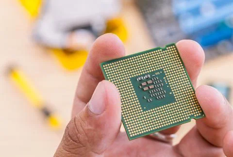 Technician support upgrade part and fixing laptop. Stock Photos