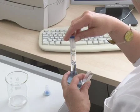 Technician test water Stock Footage