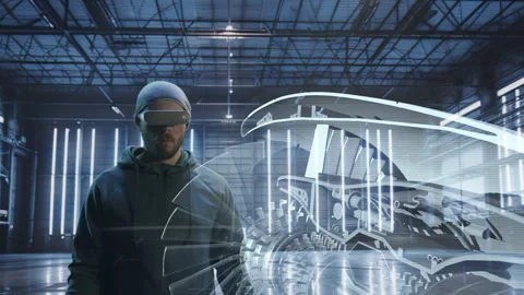 Technician Testing Engine Durability Using VR Tools Advanced Engineering 스톡 동영상 284953822