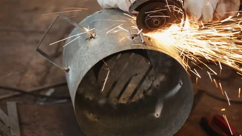 Technician uses grinder Stock Footage 306704468