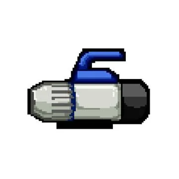 Technician vacuum pump pixel art vector illustration Stock Illustration