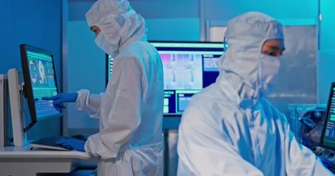 Technician with wafer Stock Footage 166835375