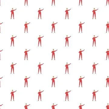 Technician worker pattern pointing right seamless background 스톡 일러스트