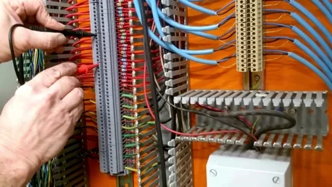 Technician Working on Electrical Panel - Close-Up Stock Footage 289124643