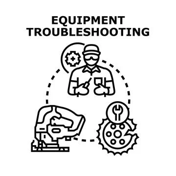 Technician working on equipment troubleshooting and repair process Stock Illustration