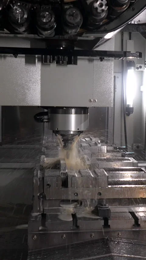 Technician working with milling machine in a cnc factory Stock Footage 293320886