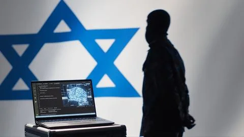 Technician working for Mossad building artificial intelligence bot accounts 写真素材