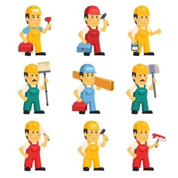 Technician , Working a Set of People Stock Illustration