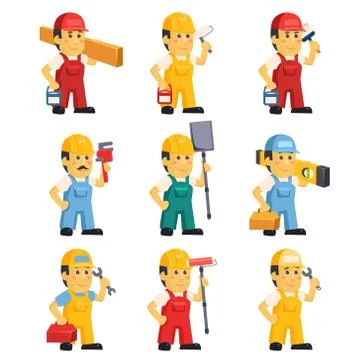 Technician , Working a Set of People Stock Illustration