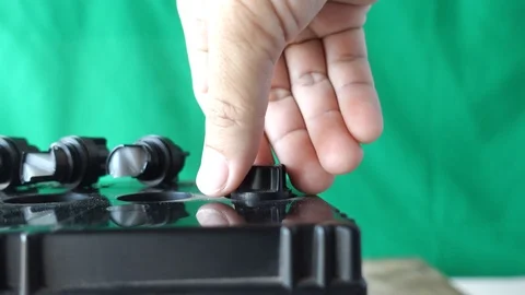 Technicians are opening the battery lid. Stock Footage 109475078