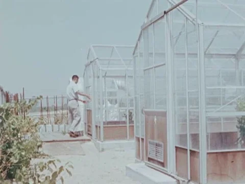 Technicians check for air pollution at various stations, outdoors, in Los Stock Footage 75413556