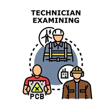 Technicians examining professional industries and renewable energy concepts 스톡 일러스트