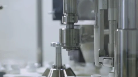 Technicians operate production machinery. Stock Footage 98406866