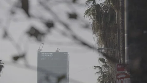 Technicolor building pan Stock Footage 85643598