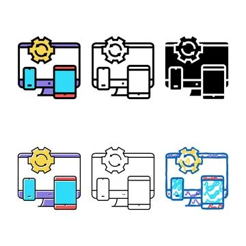 Technics diversity optimize color icon vector Stock Illustration