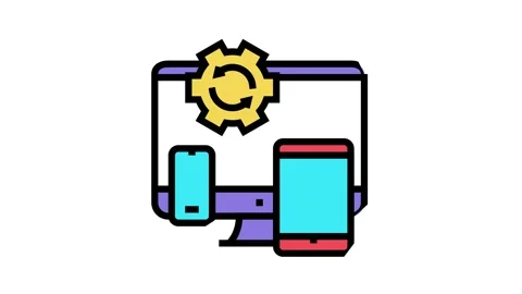Technics optimize color icon animation Stock Footage 164056395