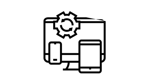 Technics optimize line icon animation Stock Footage 164208810