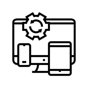 Technics optimize line icon vector illustration 库存插图