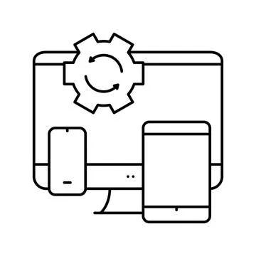 Technics optimize line icon vector illustration 库存插图
