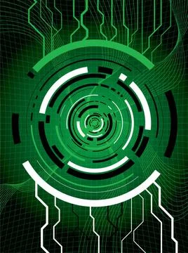 Technigrid green Abstract technical background in green showing digital in... Stock Photos