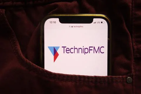 TechnipFMC plc logo on mobile phone Stock Photos