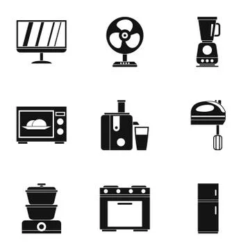 Technique icons set, simple style Stock Illustration