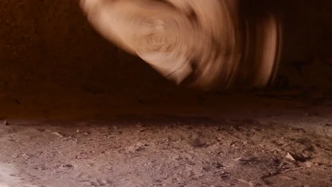 The technique of malaxation with hands of clay dough Stock Footage 124591940