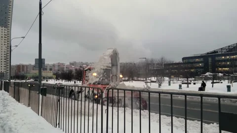 Technique for removing snow. Stock Footage 227340541