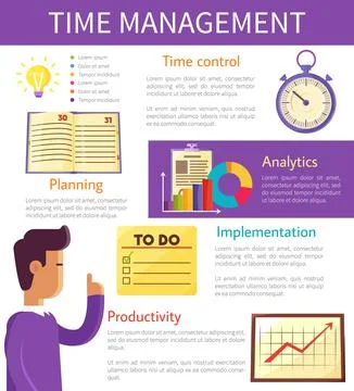 Techniques and methods for time management, increase efficiency of its use. Self Stock Illustration