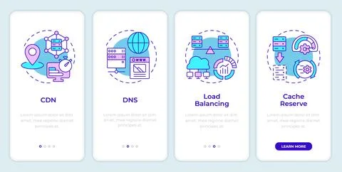 Techniques for web performance onboarding mobile app screen Stock Illustration