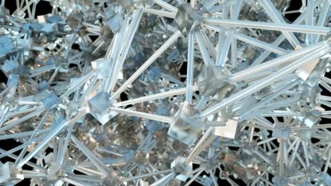 Techno abstract geometric background with cubes. 3D Rendering. Stock Illustration