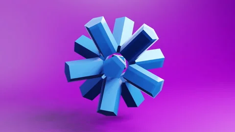 Techno abstract shape 3d geometric video animation background. Looping 3D motion Stock Footage 231825930