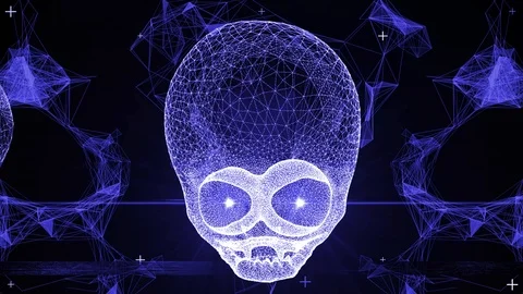Techno Alien Skull VJ-Loop 2 Stock Footage 120017487