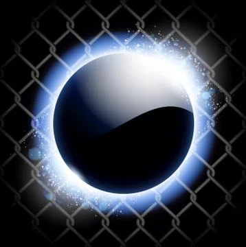 Techno background with blue light frame. Stock Illustration