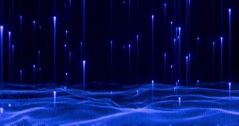 Techno background with glowing particles loop animated Stock Footage 318295616